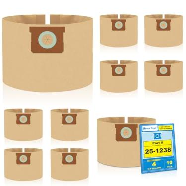 Imagem de SpaceTent Pacote com 10 sacos de filtro a vácuo compatíveis com Stanley e PorterCable 4 galões aspirador seco molhado, peça # 25-1238