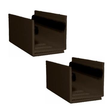 Imagem de 02 Guia U - Externo Ajustável Para Porta De Correr - Marrom