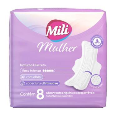 Imagem de Absorvente Mili Mulher Noturno Discreto Fluxo Intenso Ultra Suave com 