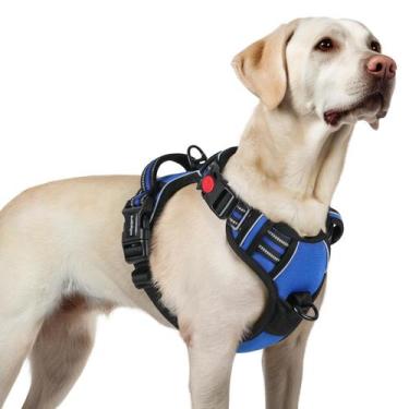 Imagem de Arnês para cães rabbitgoo atualizado sem tração para cães grandes, azu