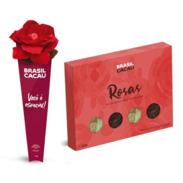 Imagem de Presente Dia das Mães Flor com Trufa e Rosa de Chocolate Brasil Cacau