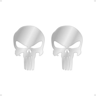 Imagem de Adesivo Caveira Punisher Justiceiro Bandeiras Resinado - SPORTINOX, Cr