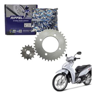 Imagem de Kit Relação Transmissão Honda Biz 125 2005 A 2023 Riffel - ORIGINAL RI