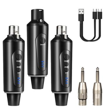 Imagem de Depusheng Microfone Sem Fio 2 Transmissores Xlr E 1 Receptor Sistema Com Interruptor De Reverberação Para Microfones Dinâmicos Condensadores 48 V, Guitarra, Mixer, Pa, Alto-Falante