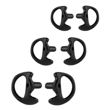 Imagem de AIRSN Fone de ouvido de reposição Earmold para Motorola Kenwood de duas vias Rádio Air Acoustic Tubo de áudio Kits, samll,medium,large, Preto
