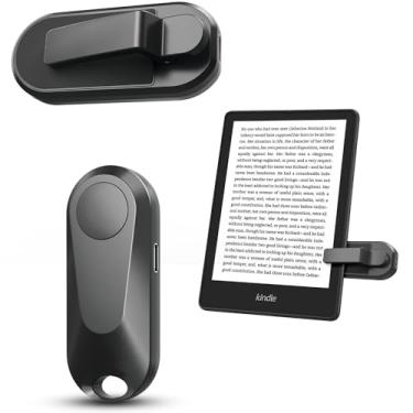 Imagem de DATAFY Virador de página de controle remoto para Kindle Paperwhite Kobo eReaders Obturador remoto para câmera, virador de página sem fio para iPhone, iPad, tablets Android, leitura, romances, preto