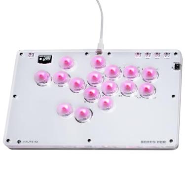 Imagem de JZW-Shop Haute42 Leverless Arcade Stick T16, All-Button Arcade Controller for Switch/PC/PS4/PS3 /Steam Deck, Slim Arcade Fighting Game Keyboard with Turbo & Custom RGB, Supports Hot-Swap & SOCD (White