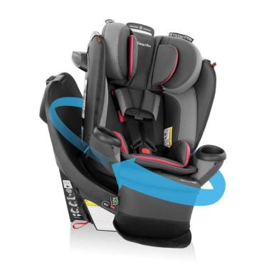 Imagem de Cadeirinha de Carro Rotativa Evenflo Revolve360 Extend AllinOne com Capa de Limpeza Rápida Rowe Pink