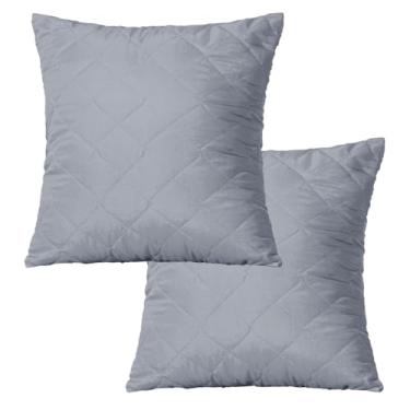 Imagem de Capa de Almofada Decorativa Matelada, 45x45cm, com Zíper, 5 Cores Lisas (2, Cinza)