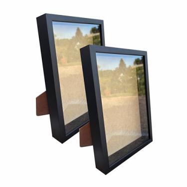 Imagem de Kit 2 Molduras Caixa Alta Expositora Com Suporte 20x30cm - Revestida - 1,5x4,5 Cor:Preto;Tamanho:20X30 cm