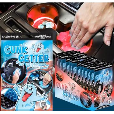 Imagem de Gunk Getter Pacote com 12 gel de limpeza para lugares difíceis de alcançar, suporte de copo automotivo teclado eletrônico escritório, limpador de gel de geleca, remoção de migalhas de poeira (bolsa