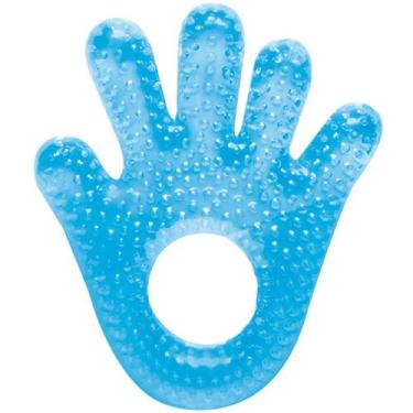 Imagem de Mordedor buba com agua maozinha azul texturas vai na geladeira