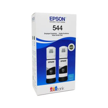 Imagem de Kit Refil De Tinta Epson 544, 2 Garrafas De Tinta Preta, 65ml - T544120-2p