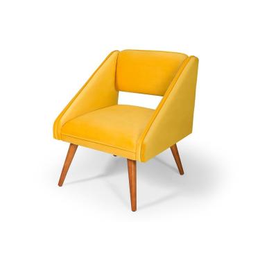 Imagem de Poltrona Decorativa Veludo Alice Amarela