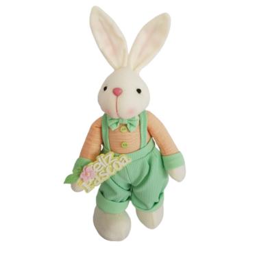 Imagem de Coelho Vestido Com Jardineira Verde 40cm