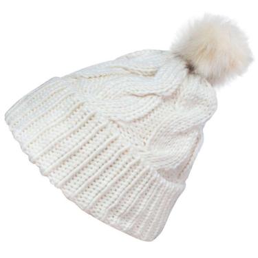 Imagem de Touca Gorro Adulto Branca Pompom Tamanho único