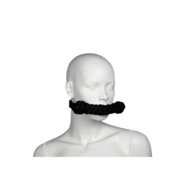 Imagem de Mordaça Corda Shibari Trançada Preto Coleção Fetiche Lovetoys Preto