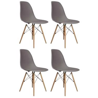Imagem de Conjunto 4 Cadeiras Para Sala De Jantar Eames Eiffel Dkr Cinza