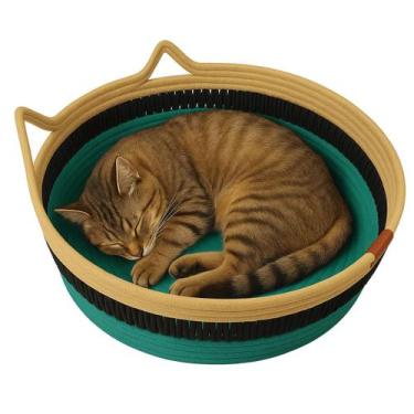 Imagem de Cama Gato Ninho Cesto Arranhador Pet Felino Lavável Confortável - TATU