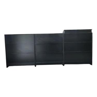 Imagem de Balcão Caixa + Balcão Recepção 100% Mdf Preto - Suprema Móveis