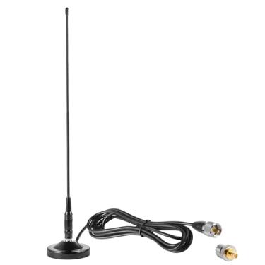 Imagem de eifagur Antena De Rádio Amador Automotivo Gmrs Soft Whip, Uhf Vhf 136-174 Mhz 400-470 Mhz, 2 Metros, 70 Cm, Base Magnética Para Rádios Motorola Kenwood Midland Btech E Baofeng,