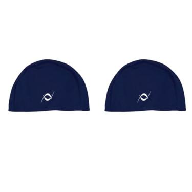 Imagem de Kit 2 Touca De Tecido Infantil Juvenil Natação Piscina (Azul Marinho)