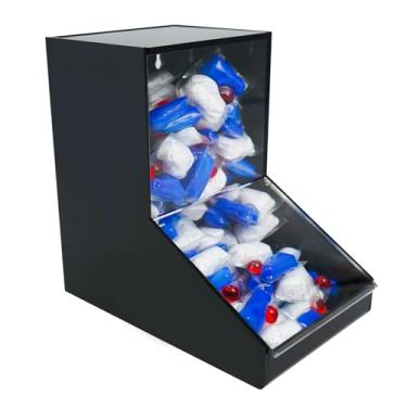 Imagem de Shonmogar Recipiente Para Cápsulas De Lava-Louças, Suporte Acrílico Com Tampas, Parede Doces E Roupas, Transparente Sob A Pia Da Cozinha, Preto