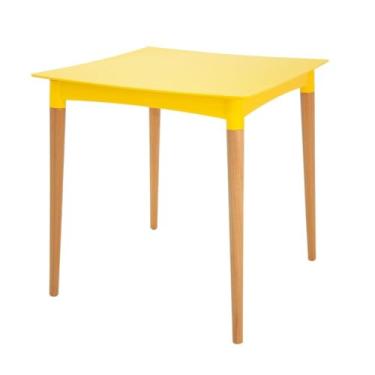 Imagem de Mesa Tramontina Diana Summa em Polipropileno Amarelo com Pernas de Madeira