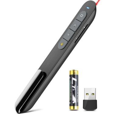 Imagem de UBUYONE Presentador remoto sem fio com controle de volume e controle de volume USB PowerPoint Slide Advancer
