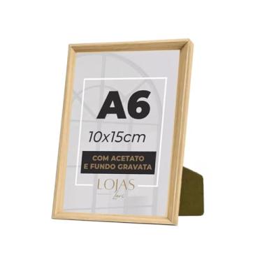 Imagem de Kit 10 Moldura Quadro A6 Com Acetato fundo gravata Poste Certificado (Pinus)