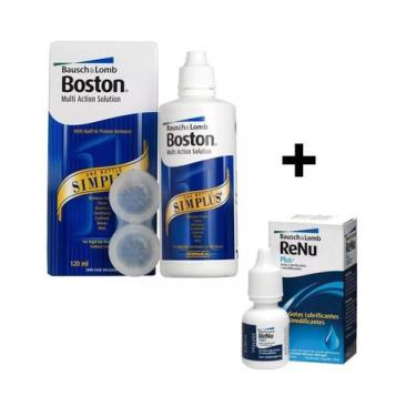 Imagem de Boston Simplus Solucao Multiacao 120 Ml + Renu Gotas 8Ml - Bausch & Lo