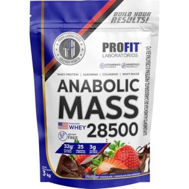 Imagem de Hipercalóricos Anabolic Mass 28500 Bulking Refil 3kg- Profit Laboratórios (3000g, Chocolate com Morango)