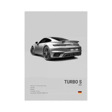 Imagem de Pôster De Carro Esportivo Preto E Branco HD Impressão Em Tela Pintura 