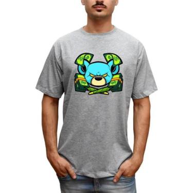 Imagem de Camiseta Masculina Urso Money Gangster Urso - Bella Store, Cinza, G, H