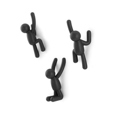 Imagem de Umbra Cabideiro De Parede Buddy Em Abs Preto,Set of 3