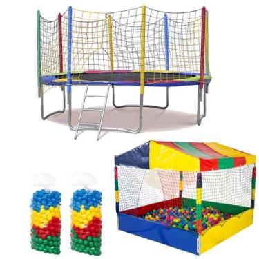 Imagem de Kit Cama Elástica 3,05m Piscina de Bolinhas 1,50m 1000 Bolinhas - Roto