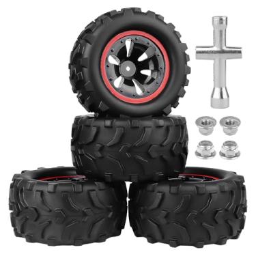 Imagem de 4PCS AllinRC Pre-Glued 1/10 RC Monster Truck Tires & 12mm Hex Wheels for Brushless Traxxas Stampede Rustler VXL E-Revo Redcat Blackout Volcano Arrma Tekno HSP HPI Savage XS All-Terrain Tires (Type B)