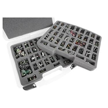 Imagem de Case Club 82+ Miniature Figurine Hard Shell Carrying Case - Fits Warhammer 40k, DND, Battletech, Citadel & More! This Tabletop Army Travel & Storage Case Will Organize Your D&D and Warhammer 40k Set