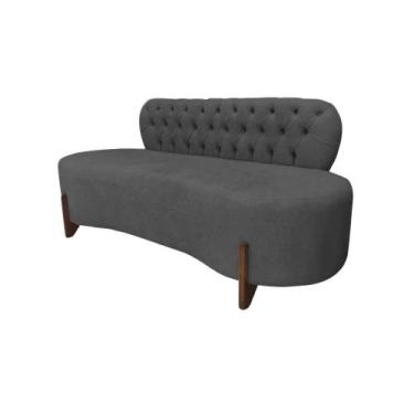 Imagem de Sofá 2 Lugares Orgânico Curvo Tókio 150cm Suede Cinza - Mazzero Decor