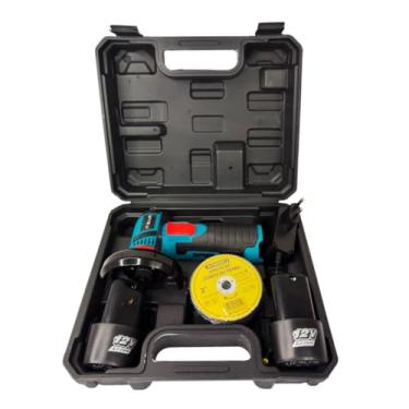 Imagem de Lixadeira Esmerilhadeira Angular 12V, Kit com 20 Discos de Corte, 2 Baterias 1500mAh, 19.500 RPM, Maleta
