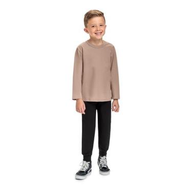 Imagem de Camiseta Infantil Masculino em Meia Malha Bee Loop, Marrom, 14