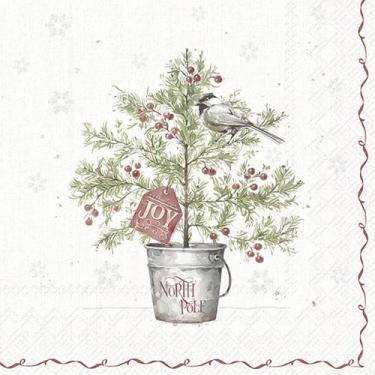 Imagem de Guardanapo para Decoupage Ihr 33x33 Presente de Arvore de Natal com Pá