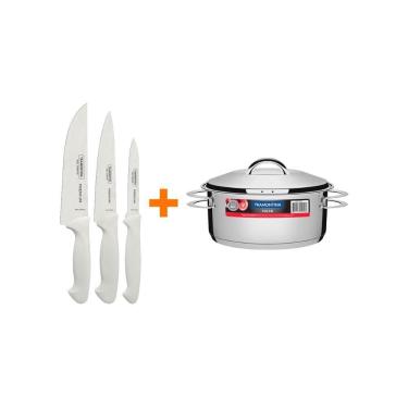 Imagem de Kit - Faqueiro Premium 3 Peças + 1 Panela Inox Solar 4,7 Lts Solar Pit1 - Tramontina