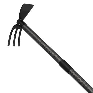 Imagem de EUIJOIP Ferramenta multiuso para enxada de jardim – resistente ajustável (40.6 cm-76.2 cm) com alça ergonômica, aço revestido antiferrugem, para capina, escavação, cultivo - gramado, fazenda, uso ao