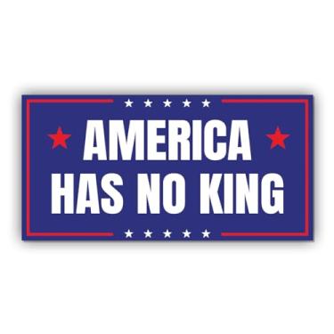 Imagem de Adesivo magnético America Has No King Magnet Anti Funny Leftist Feminist Social Justice Human Rights Blue para para-choques, geladeira, porta de cruzeiro, carro, caminhão 19 x 9,5 cm