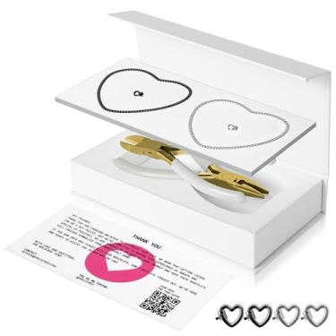 Imagem de WeLocked Kit de pulseiras permanentes para casais – Conjunto de pulseiras DIY com fecho de coração para casais, amigos e família – Presente exclusivo para aniversário, Dia dos Namorados, Aniversário –