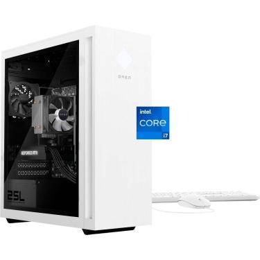 Imagem de HP OMEN - Desktop para jogos 25L - Intel Core i7-14700F - Memória DDR5 de 32 GB - NVIDIA GeForce RTX 4060 Ti - SSD de 2 TB - Branca de Neve-GT15-2194