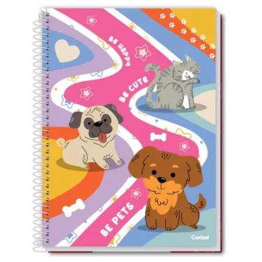 Imagem de Caderno Espiral Universitário 1 Matéria 80 Folhas Miau De Rua Credeal Estampa 4