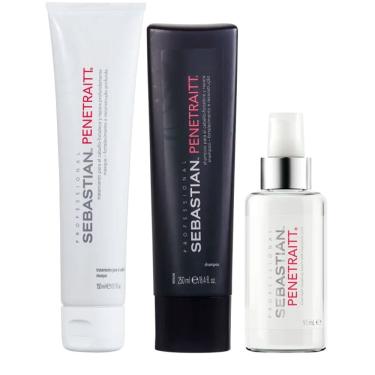 Imagem de Kit Sebastian Penetraitt - Shampoo 250ml + Sérum Capilar Noturno 95ml + Máscara 150ml