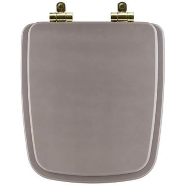 Imagem de Assento Sanitário Poliéster Soft Close Boss Stone (cinza Fosco) para Vaso Incepa com Ferragem Dourada
